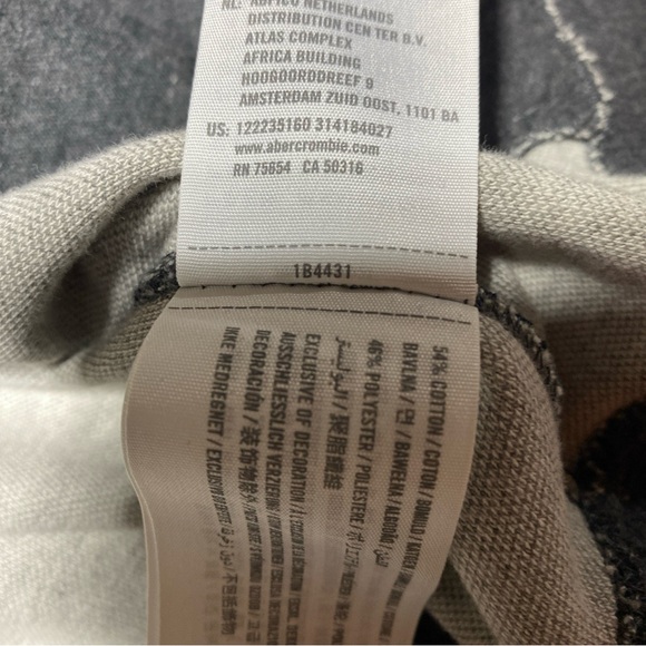 Abercrombie Fitch‎ Jacket Mens Extra Large Gray Athleisure Track Full Zip XL - Picture 8 of 13